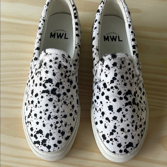 Madewell MWL  Real Fur Spotted Slip-On Sneakers - Picture 2 of 12